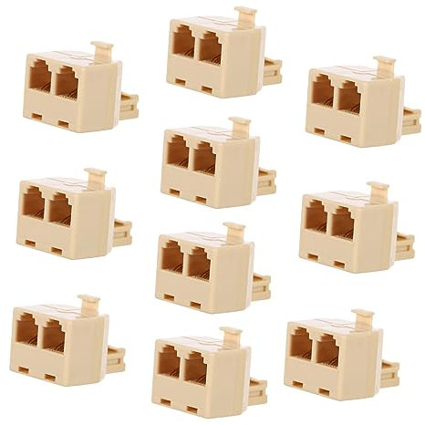 Didiseaon 10Pezzi Adattatore Telefonico Vie Splitter Telefonico per Facile Installazione Compatibile con Fax e Modem