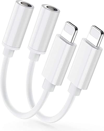 HomeCove 2 Pack Light ning Kopfhörer Adapter Light-ning auf Klinke Adapter Kopfhörer Adapter 3.5mm Audio Kabel Konverter 3,5mm Kopfhöreranschluss Adapter für iPhone 14/13/12/11/X/XS Max/XR/8/7