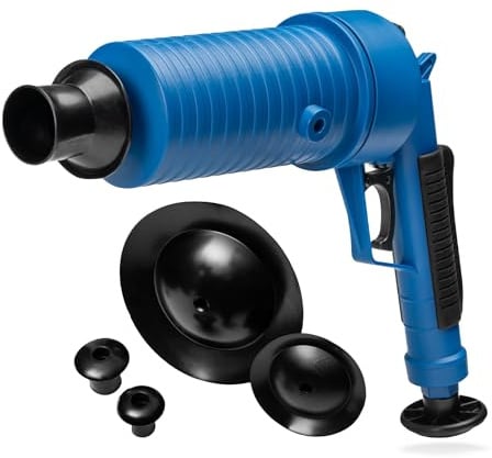 HELPMATE – Rohrreinigungspumpe – Hochdruck Abflussreiniger für Bad, Küche und WC – Effektive Verstopfungsbeseitigung – Profi Rohrreiniger Pumpe