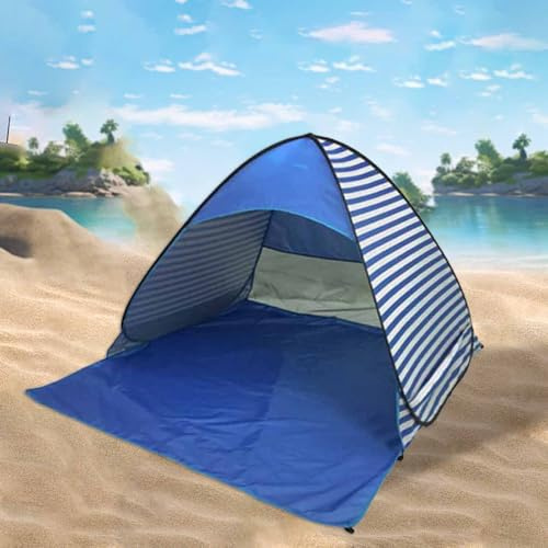 Strandmuschel Pop Up Strandzelt, Tragbar Groß Strand Zelt, 2-3 Personen Familie Zelt, 50+ UV Schutz Sonnenschutz Windschutz Wurfzelt, Kleines Packmaß, Pop Up Strandmuschel (beige)