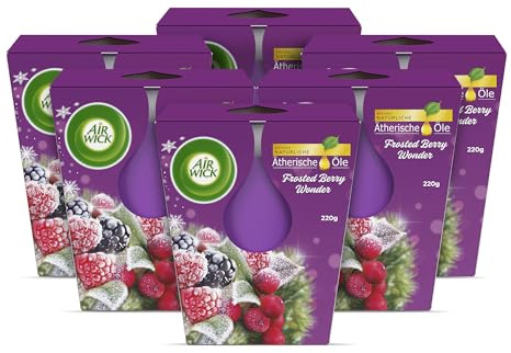 Air Wick Große Wohlfühl-Duftkerze Frosted Berry Wonder 6x105g