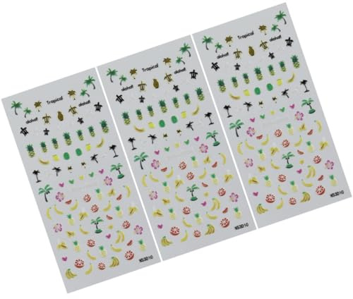TOYANDONA 3d Nagelkunst Aufkleber Selbstklebend 3 Bögen Papier Nagel Sticker für Einfache Selbstgemacht Maniküre Dekoration Modisch und Einzigartig