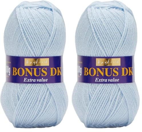 Sirdar Hayfield Bonus DK Double Knitting, Frost Blue (608), 100g (Pack of 2)