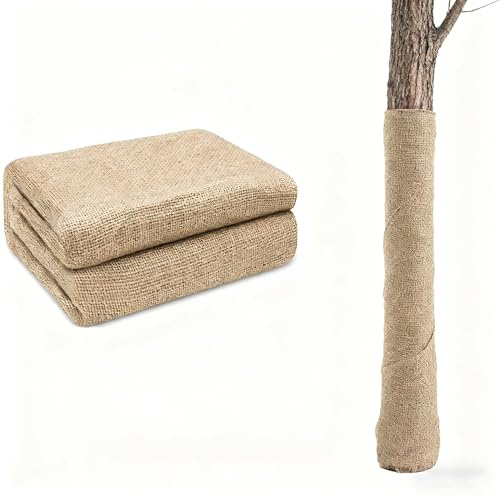 FUBESK Jute-Jute-Rolle, 101,6 cm x 3 m, Gartenschutzstoff für Pflanzenverpackung, Basteln und rustikale Dekoration