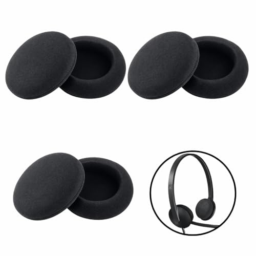 6 PCS Headphone Earpads, Headphone Covers Replacement Foam Sponge Covers Ear Pads for Most Standard Size Office Headsets
