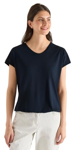 Damen T-Shirt mit V-Neck und Spitzendetail