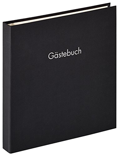 walther design Gästebuch schwarz 26 x 25 cm mit Prägung und Spiralbindung, Fun GB-206-B
