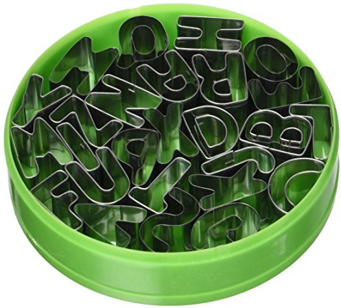 Pati-Versand Silikon 11045 Alphabet Ausstechformen Metall Silber 12 x 2 x 12 cm