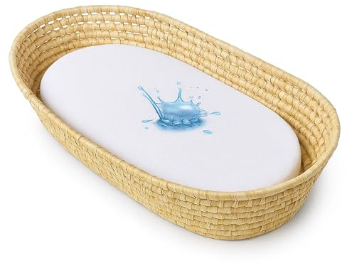 Dudu N Girlie Terry Cotton Moses Basket Mattress Protector, 28 cm x 76 cm