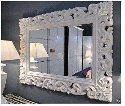 Lnxp XXL Wandspiegel ANTIK Rokoko 120 x 90 cm Barock WEIß Florenza UVP 899€ Spiegel NEU Woe