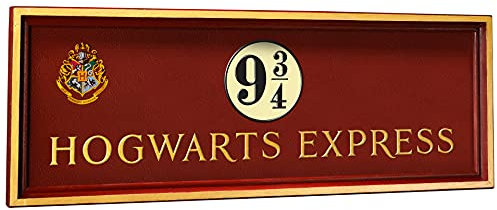 The Noble Collection Harry Potter Platform 9 3/4 Sign - 23in (58cm) Wooden Hogwarts Express Plaque - Officially Licensed Film Set Movie Props Gifts