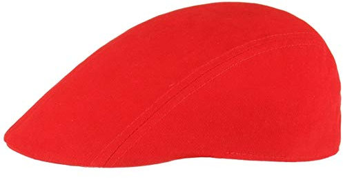 Swing Flatcap Schildmütze Herren - Schirmmütze Schiebermütze Herrencap mit Schirm, Klettverschluss Frühling-Sommer Herbst-Winter - One Size rot