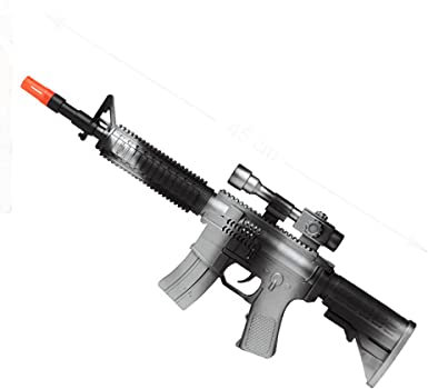 ANGEL TOMAS, SA Sturmgewehr für Soldaten Spielzeug-Maschinengewehr Silber-schwarz 45cm