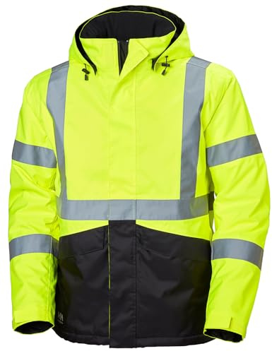Helly-Hansen Alta Warnschutz-Winter-reflektierende Jacke für Herren, mit ANSI/ISEA 107–2015 Typ R Klasse 3 reflektierenden Streifen, 369 Gelb/Anthrazit, Größe XS