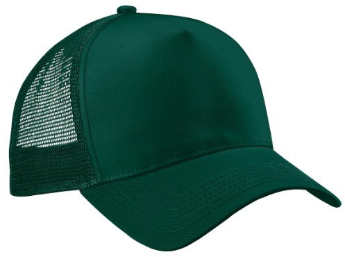 Beechfield - Gorra/Visera Hombre/Chico Media Tejido de Abeja Transpirable (Paquete de 2) (Talla Única) (Verde Botella/Verde Botella)