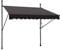 UISEBRT Klemmmarkise mit kurbel 250cm breit - Balkonmarkise ohne Bohren Verstellbar, UV-Schutz, Sonnenschutz, Wetterfest, Dunkelgrau (2,50 x 1,20 m,Dunkelgrau)