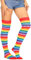 YUEMING Kniestrümpfe, Overknee Strümpfe Damen Lange Gestreifte Socken, Bunte Streifen und Design Socken Bunt gestreifte Socken Lange Schlauchstrümpfe (1#)