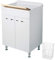Negrari Classica Lavatoio Montato 60x45 L60 P45 H85 cm Bianco Bagno Cesto Mobile Legno Vasca Polipropilene Asse Pino Piedini Regolabili Cerniere Anta Rallentata Sportello Arrotondato Maniglie Cromate