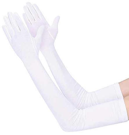 Womens Sunscreen Long Driving Gloves Arm Sleeves Touch Screen Mittens Breathable Cotton Cycling Elbow Length UV Protection Outdoor Sport Anti-Slip Summer Cycling Gloves for Fishing Golfing