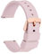 WOCCI 21mm Silicone Watch Strap with Rose Gold Buckle, Quick Release Bracelet (Light Pink)