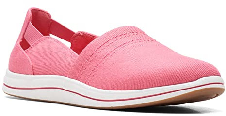 Clarks Breeze Step, Mocasín Mujer, Lona Coral Brillante, 37 EU