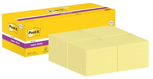 Post-it Super Sticky Notes, 20 + 4 Blöcke (2160 Blatt), 76 mm x 76 mm | Selbstklebende Haftnotizen mit Stärkerer Haftung, Klebezettel für Bürobedarf, Erinnerungen & To-Do-Listen; Repositionierbar