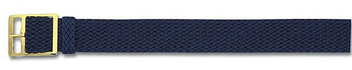 Uhrenarmband Perlon in 18/20 mm Textil Retro Geflochten Atmungsaktiv Eichmüller (Dunkelblau, 20 mm)