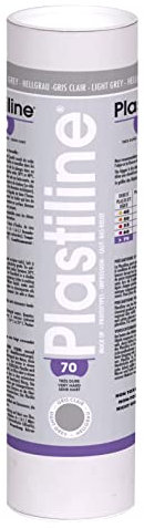 Jacques Herbin 1670T - Plastiline, 1kg, Härtegrad 70, ideal zum Modellieren, 100% wiederverwendbar, Hellgrau