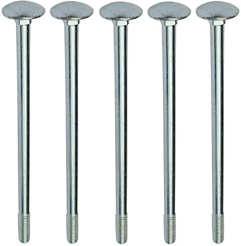 AERZETIX - C48995 - Set di 5 bulloni carrello/aratro a testa tonda con collare quadrato - bulloni a testa tonda - M6x120mm - acciaio zincato - DIN 603