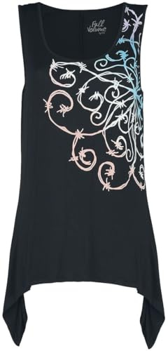 Full Volume by EMP Damen Schwarze Top mit Mandala Stacheldraht Print XXL