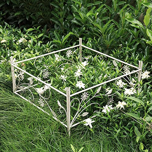 Rasenkanten Rankhilfe Gartenzaun Rankgitter Gartenstecker Garten Gartenpfähle Gartenzäune Beetzaun Metall Obelisk Pflanzenstützen für Gartendeko,Deko Für Kletterpflanzen,Rosen,Reben ( Color : White )