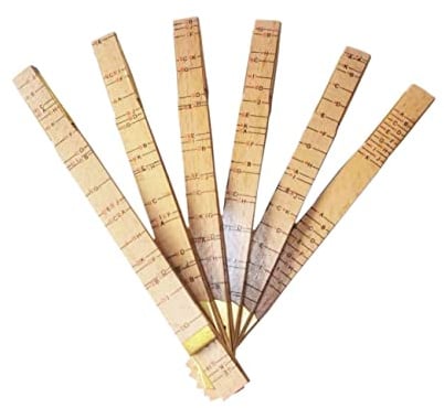 Zeluga 23-241 5/8in. x 6ft. Oversized Brick Mason Two Way Wood Rule, Folding Wood Ruler with Letter Side, Natural