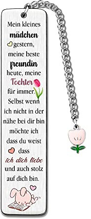 Tochter Lesezeichen Geburtstagsgeschenk Weihnachten ermutigen Teenager Abschlussdistanz Abschied zurück zur Schule Geschenk schätzen Erinnerung gehen zur Universität Andenken Kaninchen Charme