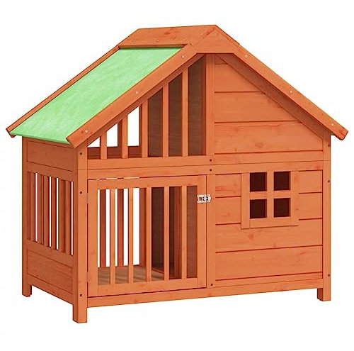 vidaXL Hundehütte Braun 96x60,5x87 cm Massivholz Kiefer