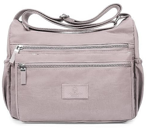 VOLGANIK ROCK Kleine Handtasche Damen aus Wasserabweisendes Nylon Umhängetasche Damen Mittelgroß Leichtgewichte Umhängetasche Schultertasche Crossbody Bag Tasche für Den Alltag Reisetasche