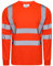 Inspire Me Hi Vis Crew Neck Two Tone T Shirt Safety Security Full Sleeve High Visibility Workwear Jumper Reflective Tape Band Safety Sweat Shirt Work Top for Men and Women (Medium, Orange)