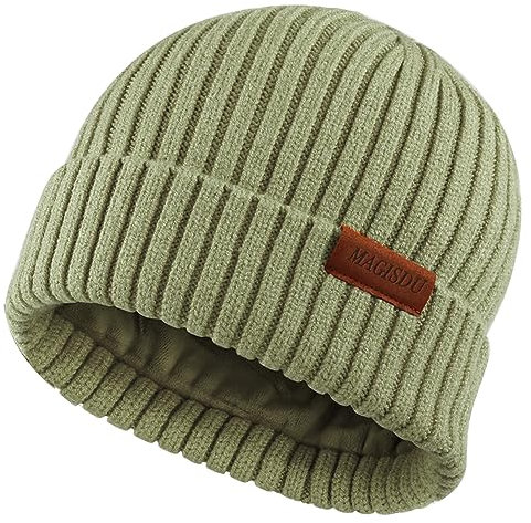 MAGISDU Wintermütze Jungen Mädchen Merino Mütze Kinder Baby Wollmütze Kleinkind Strickmütze Beanie Mit Fleece Lined Thermo Gefüttert Warm Wolle Winter Kint Hat