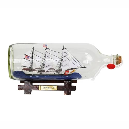 FLADO Maquette de Bateau dans Une Bouteille en Verre, Voilier dans Une Bouteille, Kit de Construction de Bateau et de Bateau pour la Décoration Méditerranéenne (25,5 * 8,5 * 11 cm)