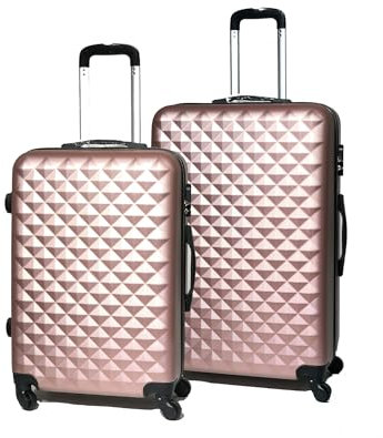 CELIMS - Set Valigie Oro Rosa| Valigie Media + Valigia Grande | Trolley Grande + Trolley Medio | Valigia 20 kg + Valigia 23 kg