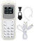 Mini Téléphone Portable Au Monde, le Plus Petit Mini Téléphone Portable Avec Numéroteur De Casque Bluetooth, Petit Mini Mobile Avec Crochet D'oreille, Petit Clavier, Support De Téléphone(Blanc)