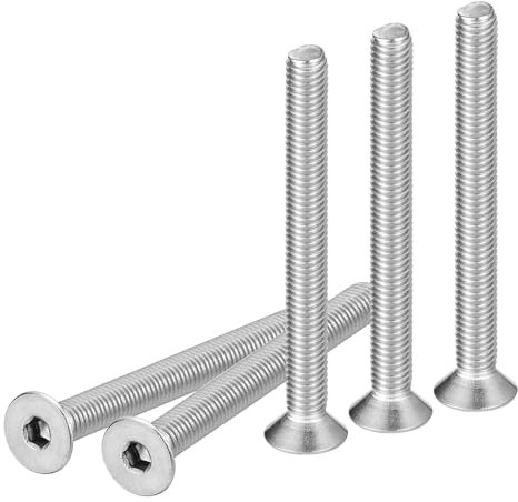 DTGN Viti a Testa Cilindrica Esagonale M5-0.8 x 50 Mm, 50Pz, in Acciaio Inossidabile 304, Viti a Testa Piatta con Esagono Incassato, Filettatura Completa, Bulloni Svasati