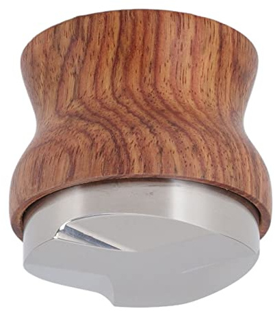 Pressino Livellatore con Manico in Legno di Noce, Distributore Caffè in Acciaio Inox E Noce Distributore Caffè E Pressino Caffè(58MM)