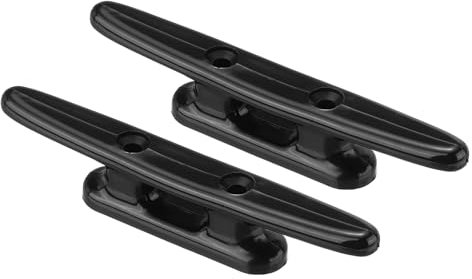 PATIKIL 4 Inch Nylon Boat Dock Cleat 2 Pack Kayak Small Rope Tie Cleat Dock for Marine Deck Boats Canoes Kayaks, Decor, Black