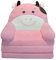 IQYU Kissen Test Plüsch faltbares Kindersofa Rückenlehne Sessel 2 in 1 faltbares Kindersofa niedliches Cartoon faules Sofa Kinder aufklappbares Schlafsofa für Wohnzimmer Schlafzimmer (Pink, One Size)