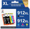 Palmtree Wiederaufbereitete 912 XL 912XL Multipack für HP 912 Druckerpatronen für HP Officejet Pro 8022e Patronen 8024e 8025e 8020 8022 8023 8024 8025 8020e HP OfficeJet 8012e 8014e 8015e 8010 8010e