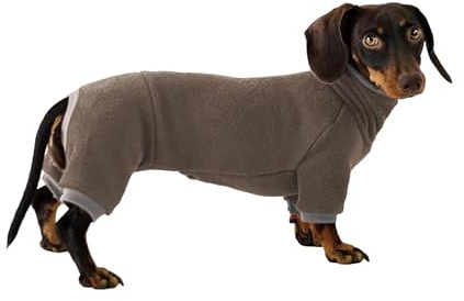 Rollkragenpullover für Dackel-Hunde – Warme Winterkleidung für Dackel, Winteroutfit für Teckel (Braun, M)