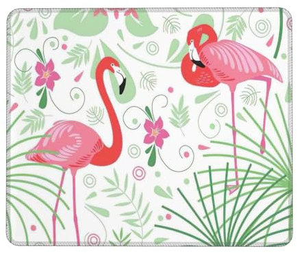 Tapis de souris imprimé floral flamant rose botanique, tapis de souris élégant, tapis de souris d'ordinateur pour bureau, pour jeux, ordinateurs portables
