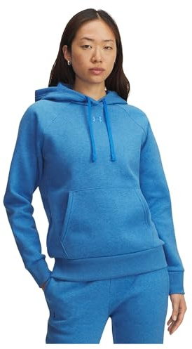 Under Armour Women's Rival Fleece Hoodie, Blue Atlantis Light Heather/Blue Atlantis, Medium