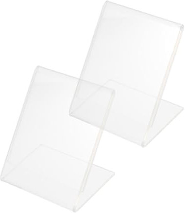 2 Pièces Qr Code Porte-cartes De Visite Transparent Support D'affichage De Signe Support De Porte-affiche De Bureau Porte-dépliant De Bureau Porte-affiches De Table Plastique OSOLADY