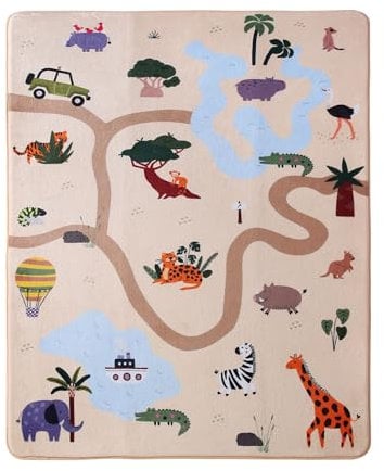 Wolkenweiche Spielmatte Baby 160x120x1,5cm – Kinderzimmer Teppich mit hochwertigem Memory-Schaum – Krabbelmatte Baby mit rutschfester Unterseite – Autoteppich für Kinder, Kinderteppich, Straßenteppich